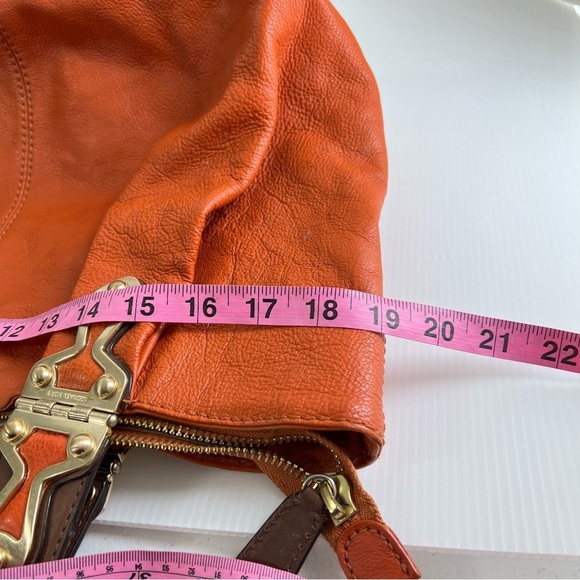 Vintage Michael Kors Shoulder Bag Pebble Leather Pumpkin Brown Boho Dust Bag - Picture 16 of 16